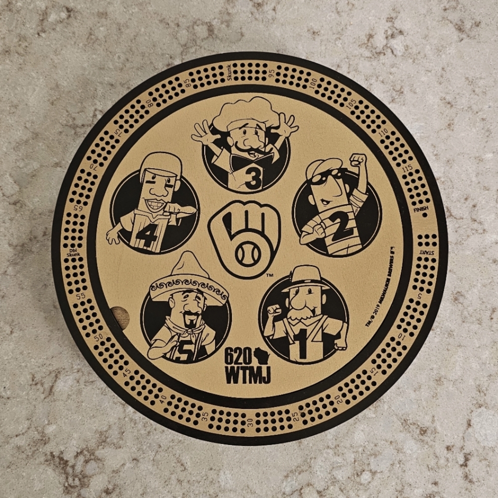 New Milwaukee Brewers Cribbage Board